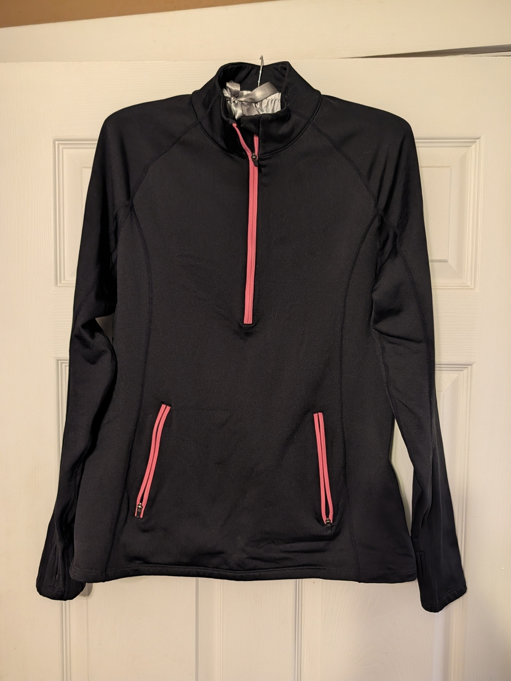 Women’s Black Force Lined Pullover Top with Pink Accents